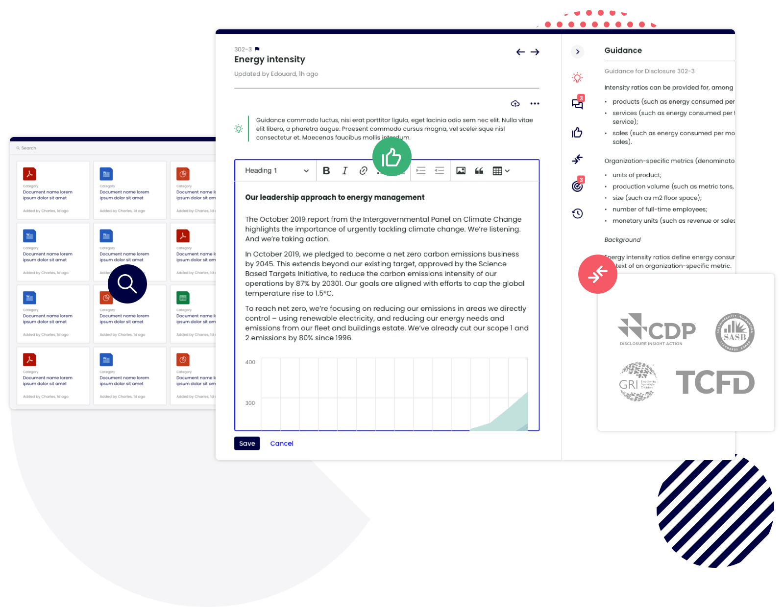 The Novisto platform, featuring an interface. This demonstrates where and how companies can fulfill their ESG disclosure requirements, including adherence to renowned ESG reporting frameworks and standards. 
